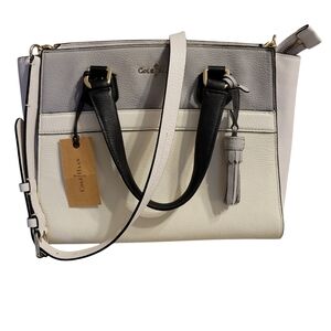 Cole Haan Berkeley Satchel Ivory Blue Purse